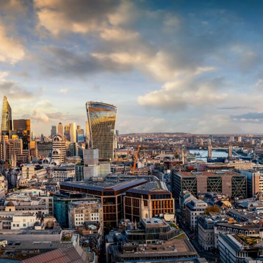 Skyline of London business district